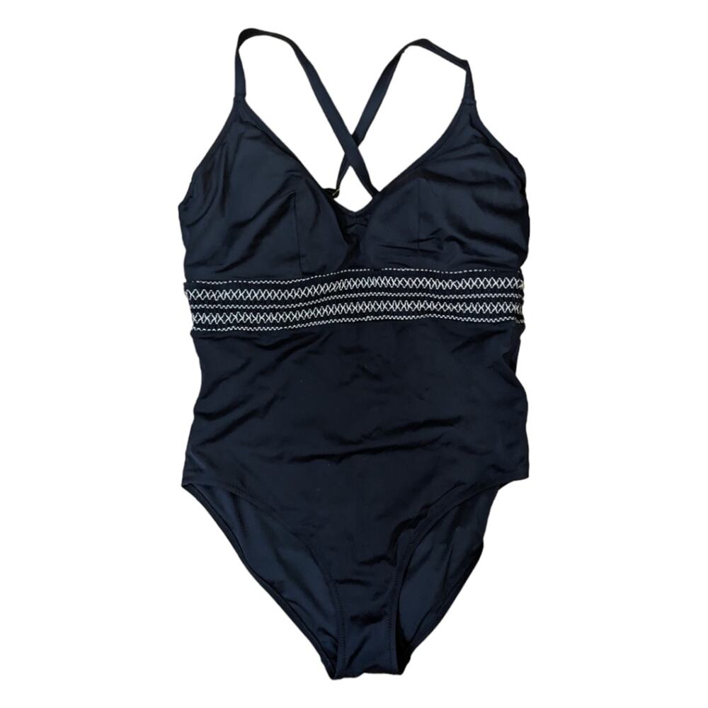 City Chic Stitched Navy One Piece Swimsuit‎ 00204571
